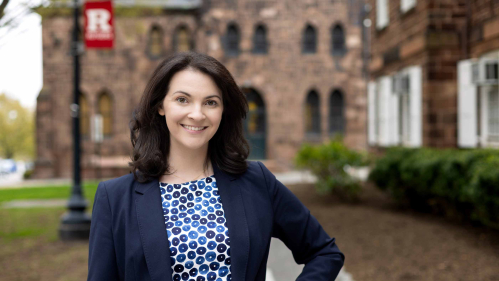 Francine Glaser stands outside Old Queens at Rutgers-New Brunswick.